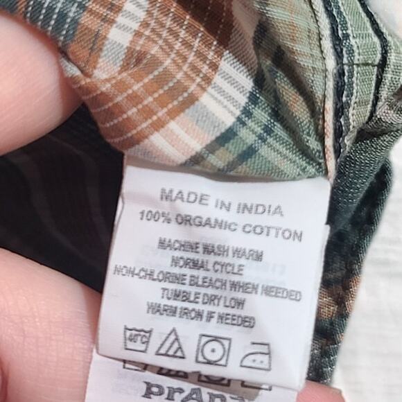 prAna Green Plaid Holstad Long Sleeve Shirt Size M - Picture 5 of 5